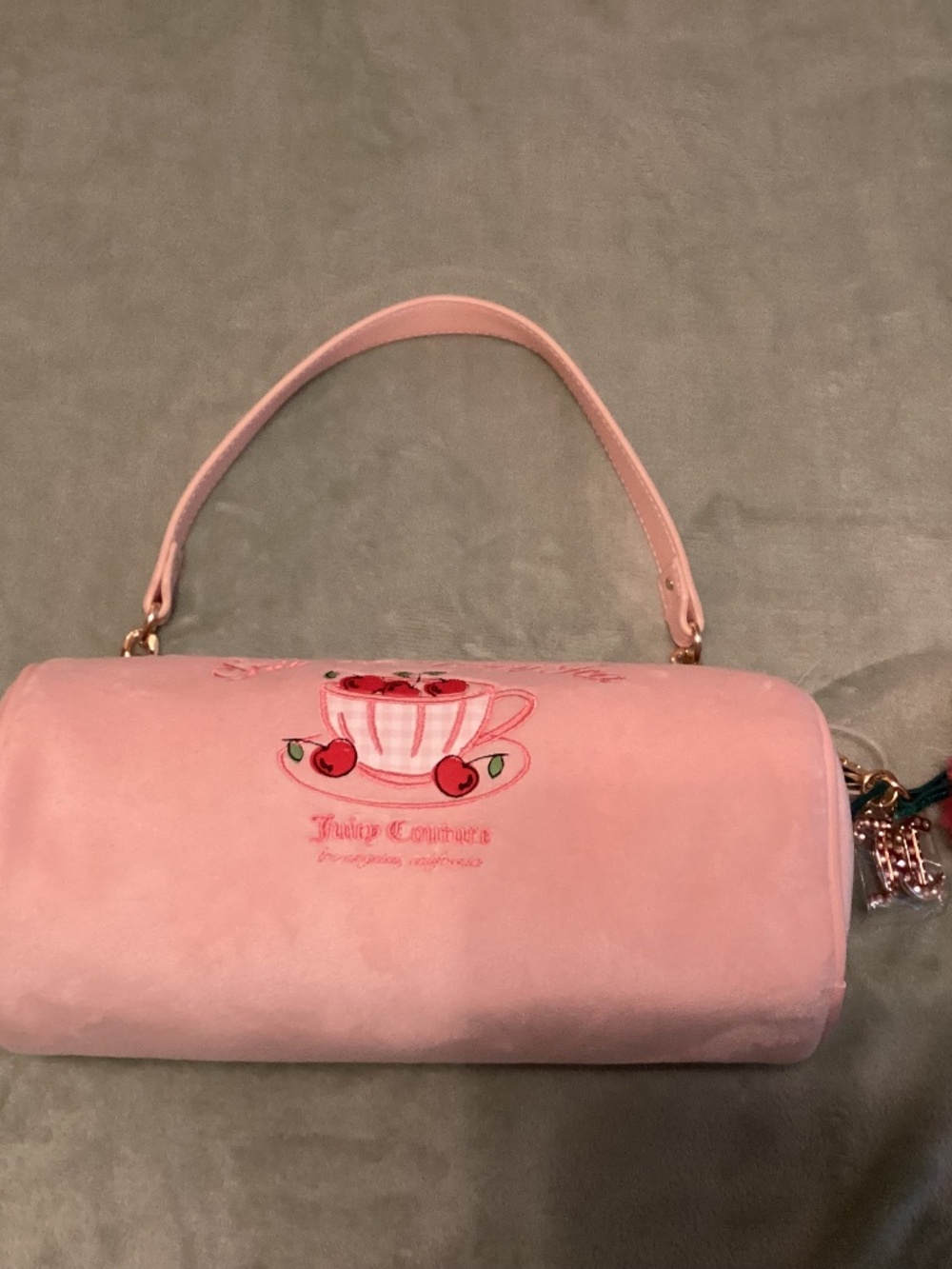 Juicy Couture exclusive Spill the Tea barrel bag, new with tag